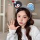 Danqin cute panda black and white lamb hair headband face wash cartoon hairband cute girl hairpin soft skin-friendly wide headband penguin fish headband