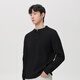 Mark Huafei Warm Knitted Sweater Men's Autumn and Winter Casual American Retro Henley Collar with Long Sleeves Black L
