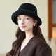 Xiangxueyuxiu (xiangxueyuxiu) hat women's 2025 new fashion trend autumn and winter cold hat women's warm fisherman hat women's face-showing small woolen hat black M (56-58cm)