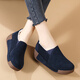 100% Gravity Old Beijing Cloth Shoes Women's Winter Plus Velvet Slip-On Cotton Shoes Winter Wedge Heel Increased Women's Soft Sole Casual Mom Shoes Black 5.0cm Upgraded Model 38_Enjoy Priority Shipping with Additional Purchases