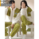 Modal 2 set price Couple pajamas autumn and winter style coral velvet 2025 new flannel thickened velvet warm home clothes MX6613 couple set 2XL female + male XXL