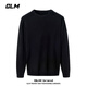 GLM crew neck sweater men's autumn and winter trendy knitted sweater men's casual bottoming sweater men's black L