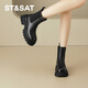 Saturday;ST/SAT women's boots Chelsea boots 2025 autumn and winter new thick-soled women's short boots chimney boots SSD4116CAV black 37