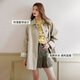 Xiangying Bain Style Khaki Windbreaker pour les femmes 2025 AUTOMNE NOUVEAU BRITAINE SPLICE SPLICE MIDE LONGE LANGE VETULE CONSUDANTE KHAKI S 155 / 80A / 85-95JIN [Jin est égal à 0,5 kg]