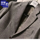 Romon Peaky Blinders retro wool suit jacket autumn British tweed slim casual men's dress suit winter dark gray top XL