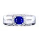 HEEKAIYI Sapphire Ring Men's Royal Blue 18k Gold Diamond Ring Chinese Valentine's Day Birthday Gift for Husband and Boyfriend No Burn GUILD/Royal Blue 0.97 carat Ring can be changed Contact customer service