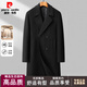 Pierre Cardin 2025 Autumn and Winter Cashmere Double-breasted Mid-Length Woolen Coat Men's Thickened Double-Sided Woolen Coat Jacket Black M 170