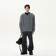 Oiro's shop American retro twist design sweater men's lazy high-end Henry collar sweater couple trend gray XL