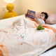 Hengyuanxiang (hengyuanxiang) children's baby blanket double-layer thickened winter baby blanket kindergarten nap quilt coral velvet cloud blanket Strawberry Rabbit-Jade color 110cm*140cm
