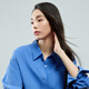 Chuyu Shirt Women's 2025 Autumn New Design Pocket Cotton Star Diamond Blue Bottoming Shirt Top Star Diamond Blue L