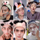 Special headband for washing face, men's facial mask, headband, men's headscarf, boy's headgear, headband, female hairpin, men's gray cat flower