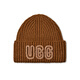 UGG new autumn style women's fashionable and comfortable solid color LOGO thick ribbed beanie casual knitted hat 102345 DEC | Decker Brown O/S