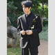 DK high-end men's new Chinese style national style embroidered suit suit male groom wedding dress suit jacket business suit black jacket + pants XS (100-120Jin Jin equals 0.5 kg)