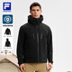 FILA Official Men's Jacket Two-in-One Jacket 2025 Autumn New Outdoor Sports Hooded Jacket for Men Dark Black-BK L 175/96A/L