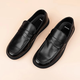 XO leather toe layer cowhide business casual leather shoes for men with soft soles, lazy slip-ons, Doudou Lefu men's shoes, black 41
