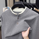 High-end Henry collar sweater long-sleeved bottoming shirt for men autumn and winter fashion versatile trendy inner sweater line top BB5185 Khaki XL recommended 145-160 Jin Jin equals 0.5 kg