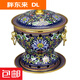 老北京火锅酒精炉家用纯铜珐琅锅小火锅加厚一人一锅 [蓝莲花]特厚304内锅19cm 304cm