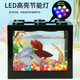 Desktop fish tank, small household building block tank, ecological tank, aquarium, betta fish tank with night light, ambient light ornaments, white betta fish tank + two lights + 1CM small luminous stone, about 50 pieces