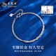 Lao Fengxiang pt950 platinum bracelet for men and women, platinum chain bracelet, simple and versatile Valentine's Day gift for girlfriend and wife, platinum simple chain bracelet, about 4.3g, brand gift box