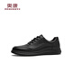 Aokang Men's Shoes 2025 Autumn Sports Leather Shoes Business Casual Work Commuting Casual Leather Shoes W Black 42