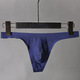 Alternative bagged popular style men's seamless thong ice silk breathable low-waist abstinence-style one-piece thong underwear sapphire blue M