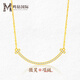 Mingzuan International 18k gold smile set chain inlaid with zircon design women's au750 simple clavicle chain birthday gift for girlfriend