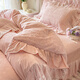 Yalu Korean lace baby velvet bed skirt four-piece set winter double-sided milk velvet warm bed sheet quilt cover three-piece set Chanel Garden-Pink Jade bed cover 1.5m four-piece set