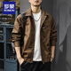 Romon 2025 Autumn and Winter Maillard Retro Jacket Men's Autumn New Clothes American Casual Handsome Pilot Jacket Men's Brown Regular L Suitable for 120-140 Jin Jin equals 0.5 kg