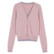 Su Yuwei koreanischer Stil Xiaoxiangfeng gefälschter zweiteiler rosa V-Neck-Strickjagd für Frauen Spring- und Herbst-Design Kurzpullover Jacke Top Grey Pink S empfohlen (80-95 Jin [Jin Equals 0,5 kg]) [Folgen Sie dem Laden]