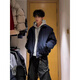 Shelley Jones American cleanfit jacket men's autumn high-end handsome lapel navy blue bomber jacket baseball uniform navy XL recommended 125-135Jin Jin equals 0.5 kg