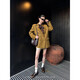 Lu Qingyi original Yuran retro blazer women's spring and autumn high-end gun lapel casual suit olive green (warmer green-brown) M Wear for photos
