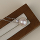 Lucky Pearl Pendant S925 Silver Edison Pearl Princess Style Freshwater Pearl Clavicle Chain as a Birthday Gift for My Girlfriend 10-11mm Near Round/Strong Light Princess Style Pendant Free Silver Chain