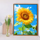 Lihu Sunny Sunflower Digital Pintura al óleo Relleno Pintura de color Sala de estar Pintura colgante Pintura decorativa pintura al óleo pintada a mano Color resaltado SJ14382 60x80cm Marco interno MARCO OUTER