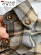 Woodpecker (TUCANO) brushed plaid shirt women's design niche autumn and winter loose retro Hong Kong style inner top long-sleeved shirt gray plaid warm color button one size XOX
