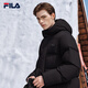 FILA Official RGB Down Men's and Women's Long Down Jacket 2025 Winter Couple's Hooded Cold Warm Jacket