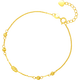Saturday Lucky Yellow 18K Gold Bracelet Colorful Gold Bracelet Birthday Gift KH072149 About 16+2.5cm