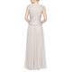 Alex Evenings Women's Long V-Neck Embroidered Mother of the Bride Dress Taupe 10