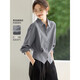 Mohan Yimei French women's shirt tops commuting shirt 25 autumn high-end hot style waist-cut workplace women's clothing