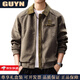 GUYN High-End Brand Men's American Retro Corduroy Jacket Men's 2025 Autumn Lapel Loose Casual Jacket Men's Army Green Army Green 2XL 185