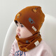Mengfu (MENGFU) new pure cotton children's double-layered hat and neck scarf two-piece set baby pullover hat autumn and winter windproof and warm ear protection hat ship frost white M head circumference 44-50cm/6 months-3 years old