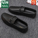 
Woodpecker Wenzhou leather shoes formal wear trendy autumn lightweight men's lof bean shoes simple Korean style non-slip men's shoes small leather shoes D878 black-brand flagship 39