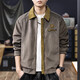 JEEP SPIRIT Jeep High-End Heavy Wool Contrast Lapel Casual Jacket Men's 2025 Autumn Loose American Jacket Men Military Green XL Suitable for 145-160Jin Jin equals 0.5 kg