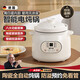 RASW Uncoated Ceramic Electric Stew Pot Baby Food Pot Baby Porridge Pot Porridge Quick Stew Non-overflow Pot Household Multifunctional Fully Automatic Soup and Stew Electric Casserole White Ears Intelligent Reservation for 4-6 People 2.8L