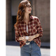 Demana Light Retro College Autumn Commuting Plaid Shirt Loose Meaty Small Temperament Shirt Women's Top