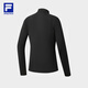 FILA official women's knitted long-sleeved shirt 2025 winter fitness sports plus velvet half-zip long T