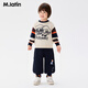 M.Latin Maratin children's pants 25 winter new style fun carrot nose snowman knitted trousers blue and black 100