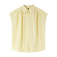 Vanciman Pure Cotton Damen-Kurzärärmel-Hemd für Frauen 2025 Sommer Neues Pendler einfaches Hemd Lose Revers Top M9859 Zitronen Sie