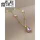 Quan Yin Natural Freshwater Pearl Edison Gypsophila Necklace Feminine Necklace New Clavicle Chain 2024 Light Luxury Purple