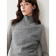 ELLE French Sheep Alpaca Gray Sweater Women's 2025 Winter New High Neck Design Knitted Sweater Light Gray S