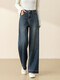 Qiafan Jeans retro de pierna ancha para mujeres en primavera y otoño 2025 Nuevo drapeado de cintura delgada de cintura alta pequeños pantalones de piernas rectas Retro 26 /s [80-95Jin [Jin iguala 0.5 kg]]]